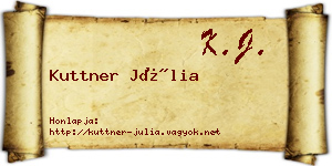 Kuttner Júlia névjegykártya